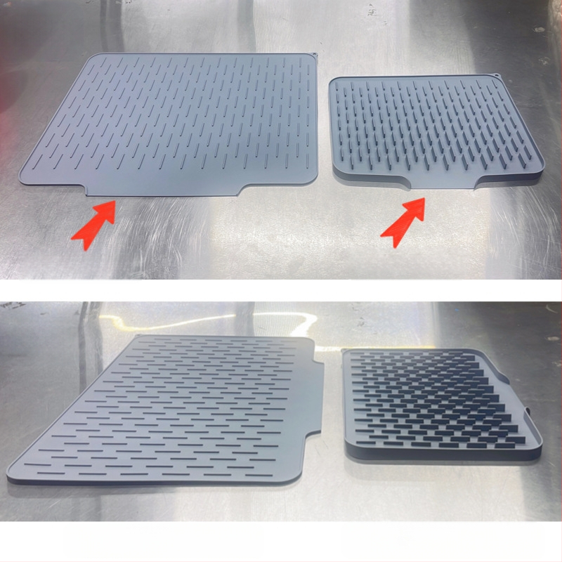 Silikoonist ruudukujuline nõudekuivatustald kaldega drenaažiga, libisemiskindel ja soojusisoleeriv