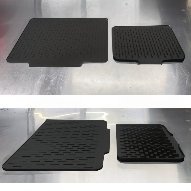 Silikoonist ruudukujuline nõudekuivatustald kaldega drenaažiga, libisemiskindel ja soojusisoleeriv