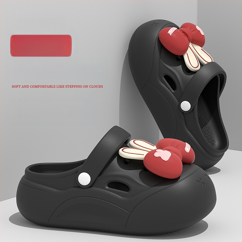 Sandale unisex Crocs din EVA, talpă groasă 5–6 cm, design Baotou Cartoon, crește înălțimea, vară 2025