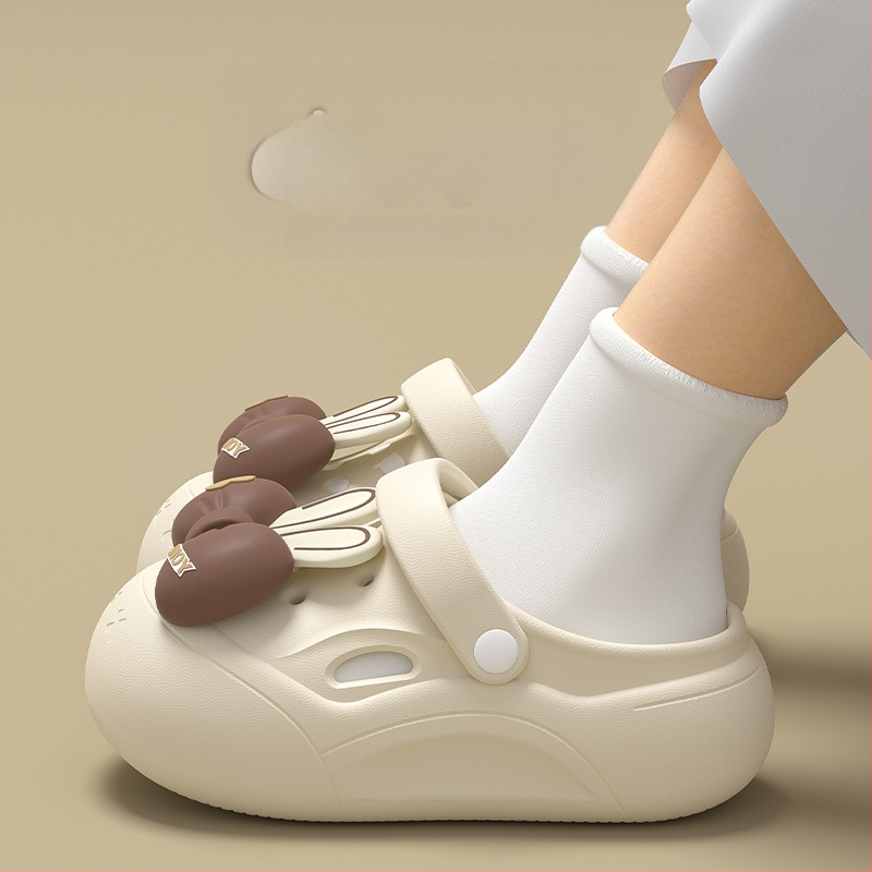 Sandale unisex Crocs din EVA, talpă groasă 5–6 cm, design Baotou Cartoon, crește înălțimea, vară 2025