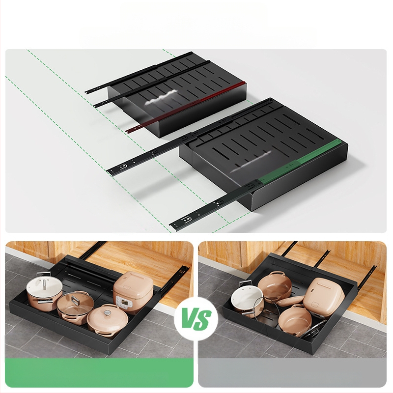 Teleskoopne köögisalvestusriiul - mitmekülgne, paigaldust vajab, süsinikteras, kaasaegne minimalistlik disain, ilmunud 2024