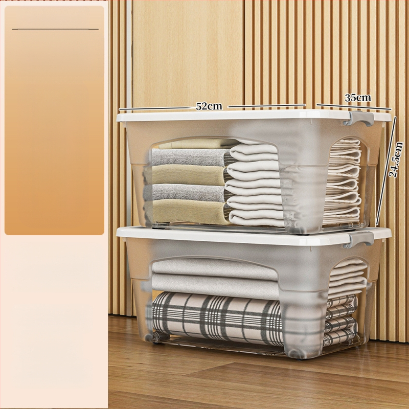 Пластмасова кутия за съхранение с колела — мултифункционална, 50–60 л, прахоустойчива и влагозащитна