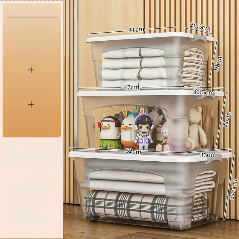 Пластмасова кутия за съхранение с колела — мултифункционална, 50–60 л, прахоустойчива и влагозащитна