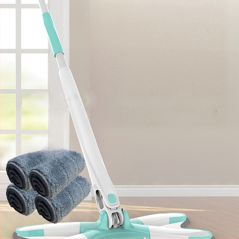 Pillangó klipszes lapos felmosó — kéz nélküli használat, összecsukható, nedves-száraz kettős használat