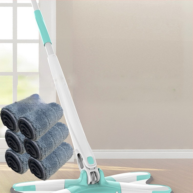 Pillangó klipszes lapos felmosó — kéz nélküli használat, összecsukható, nedves-száraz kettős használat