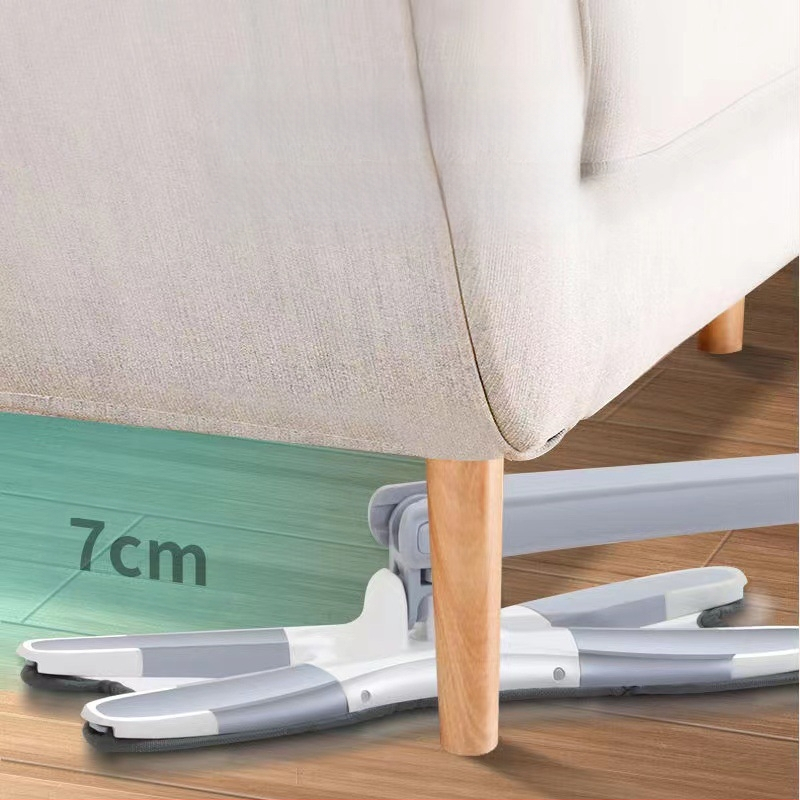 Pillangó klipszes lapos felmosó — kéz nélküli használat, összecsukható, nedves-száraz kettős használat