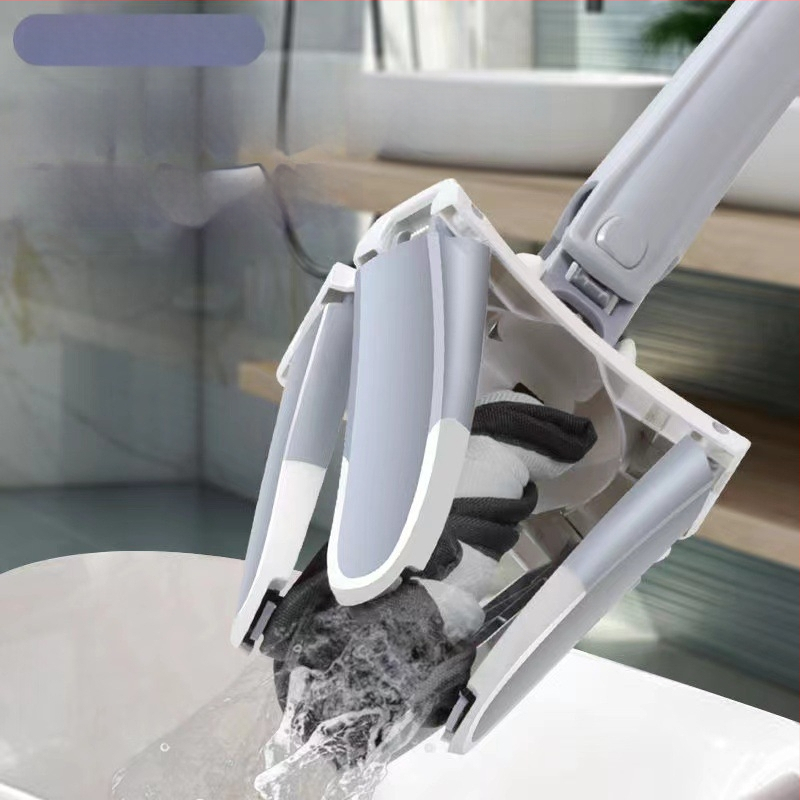 Pillangó klipszes lapos felmosó — kéz nélküli használat, összecsukható, nedves-száraz kettős használat