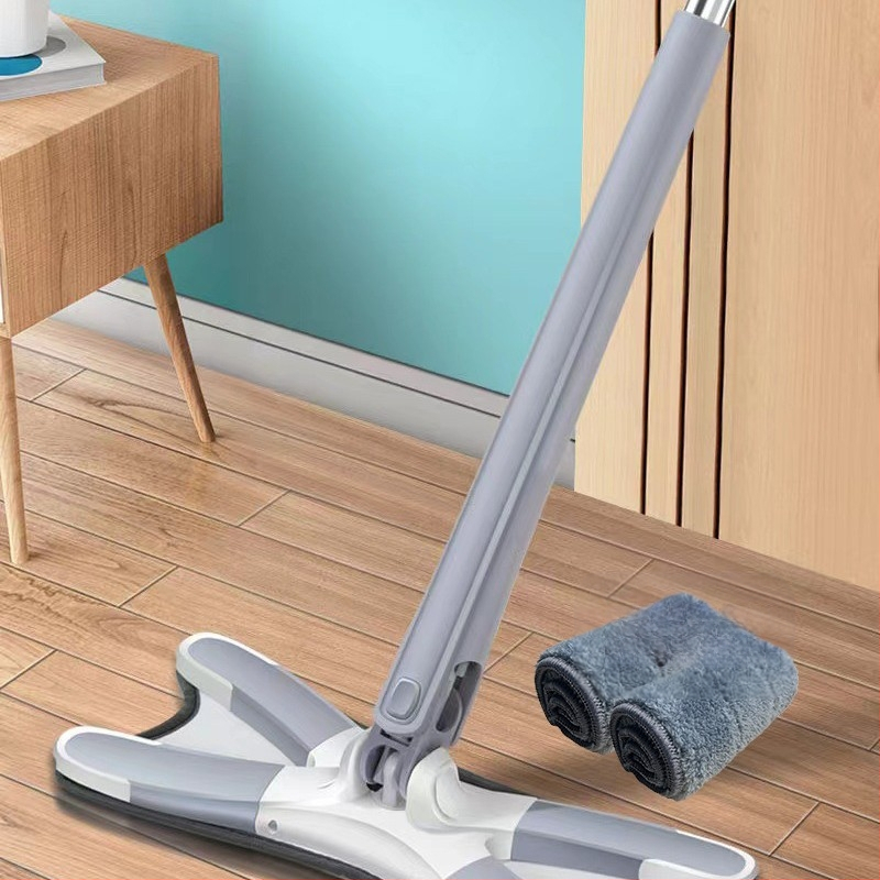 Pillangó klipszes lapos felmosó — kéz nélküli használat, összecsukható, nedves-száraz kettős használat