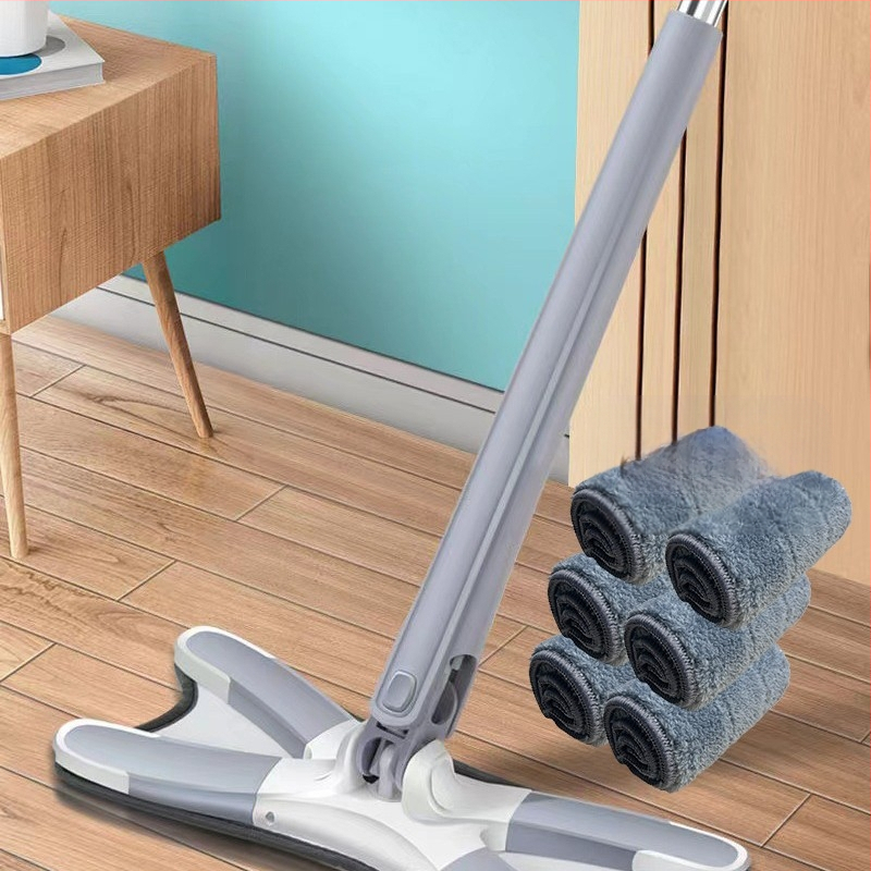 Pillangó klipszes lapos felmosó — kéz nélküli használat, összecsukható, nedves-száraz kettős használat