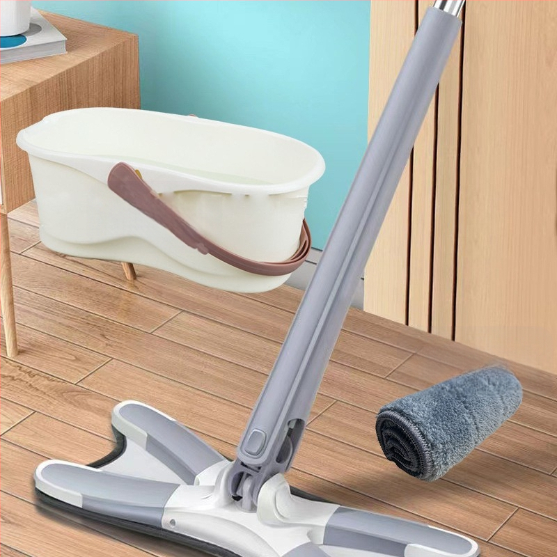 Pillangó klipszes lapos felmosó — kéz nélküli használat, összecsukható, nedves-száraz kettős használat