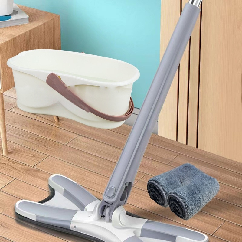 Pillangó klipszes lapos felmosó — kéz nélküli használat, összecsukható, nedves-száraz kettős használat