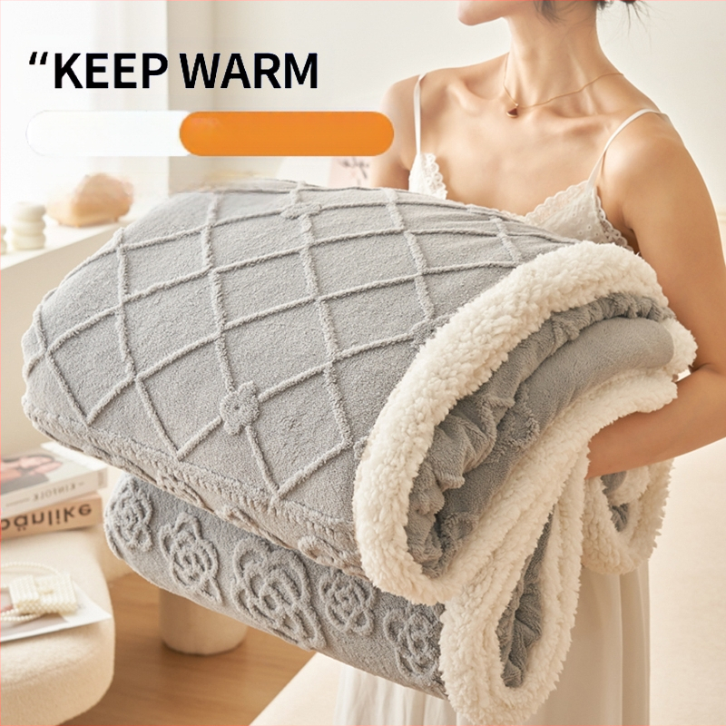 Bárány-fleece pléd irodai pihenéshez – Geometriai minta, Tavasz és Ősz (Anyag: Egyéb; Szűkülés 5%; Stílus: Egyszerű és modern)