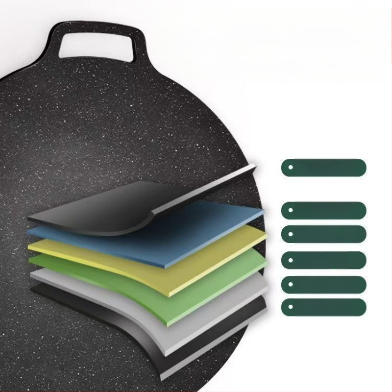 Teppanyaki grill tiganj od lijevanog željeza s Maifan kamenom, za kazetnu ploču, premaz protiv prijanjanja, okruglog oblika