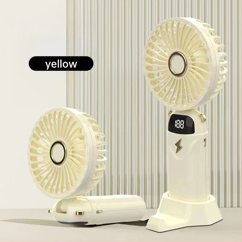 Ventilator de mână USB, pliabil, cu 5 palete, 5 trepte, baterie detașabilă 1000–1200 mAh, zgomot 45–50 dB