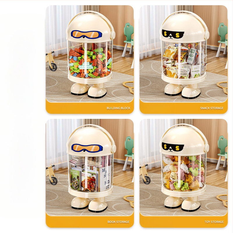 Пластмасова кутия за съхранение на играчки с прахозащитна тръба — модерен минималистичен стил за дневната