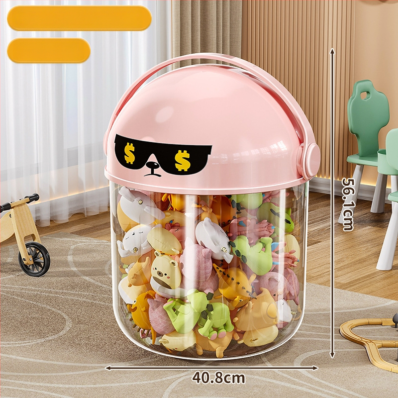 Пластмасова кутия за съхранение на играчки с прахозащитна тръба — модерен минималистичен стил за дневната