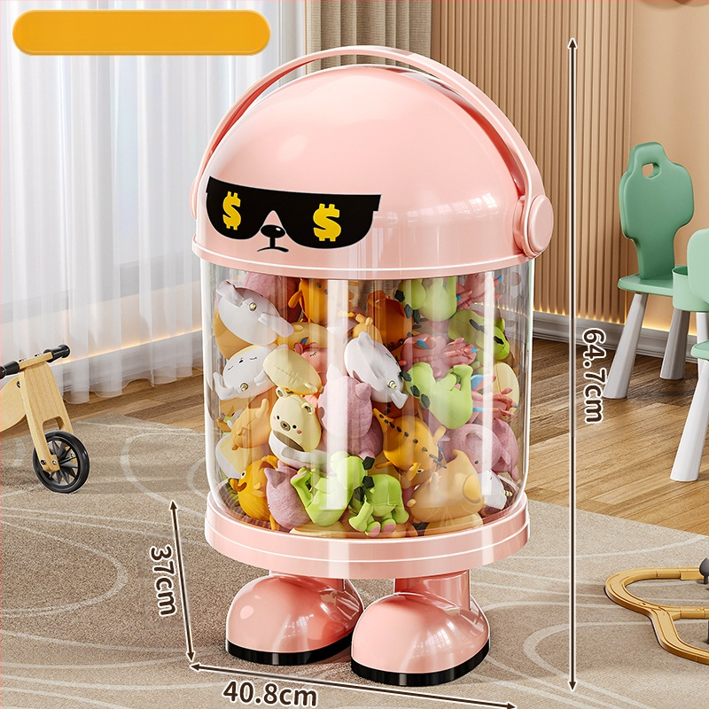 Пластмасова кутия за съхранение на играчки с прахозащитна тръба — модерен минималистичен стил за дневната