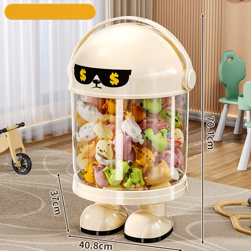 Пластмасова кутия за съхранение на играчки с прахозащитна тръба — модерен минималистичен стил за дневната