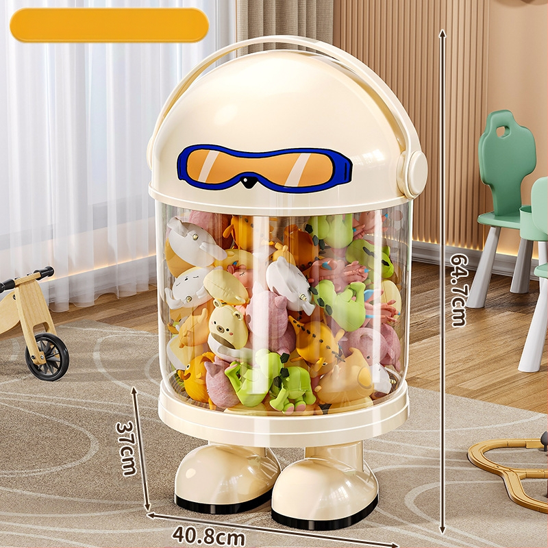 Пластмасова кутия за съхранение на играчки с прахозащитна тръба — модерен минималистичен стил за дневната