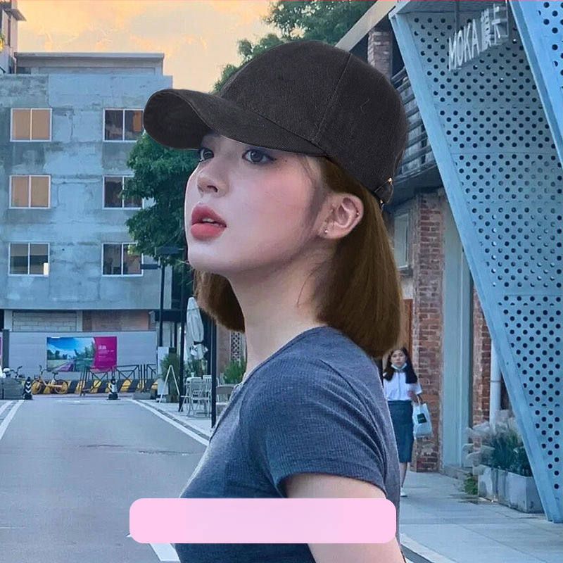 Perucă cu șapcă, tunsoare bob, fibre rezistente la căldură, lungime medie spre lungă, stil koreean