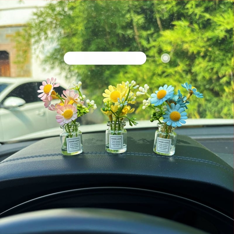 Слънчогледов стъклен декоративен аксесоар за интериор на автомобил – модерно украшение за табло и централна конзола