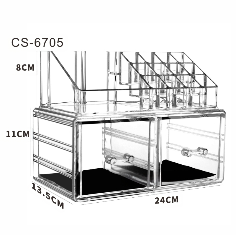 Skaidrus, sulankstomas stalčių dėklas kosmetikai ir smulkmenoms – biuro organizatorius nordiško stiliaus (akrilas; Yiwu kilmė)