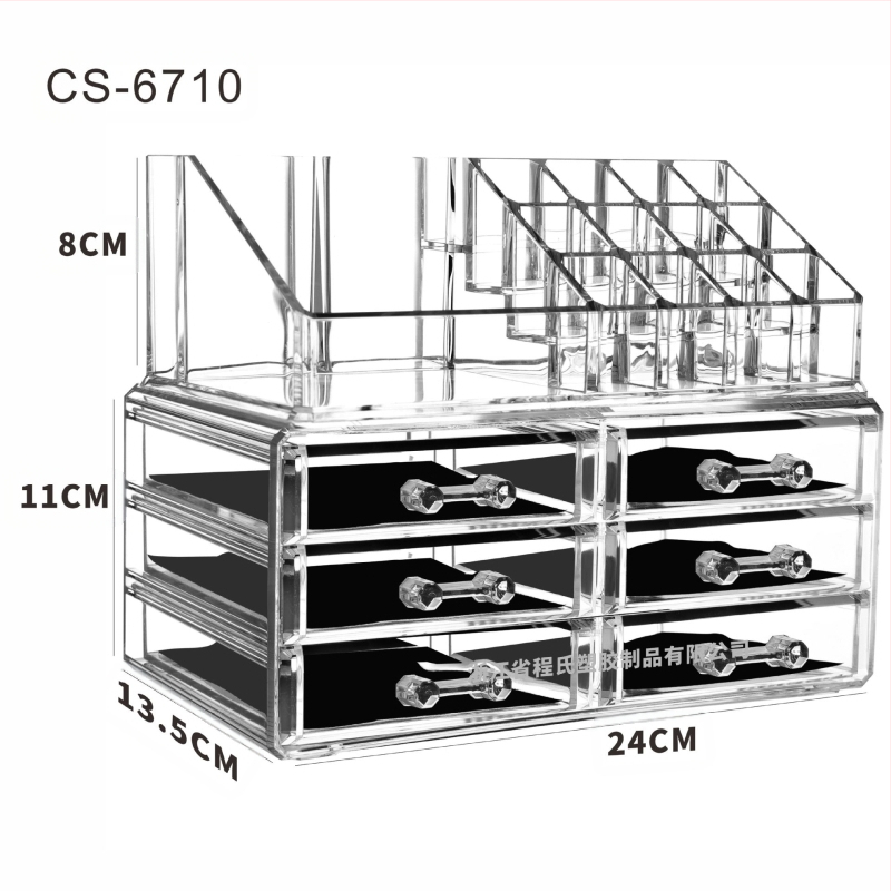 Skaidrus, sulankstomas stalčių dėklas kosmetikai ir smulkmenoms – biuro organizatorius nordiško stiliaus (akrilas; Yiwu kilmė)