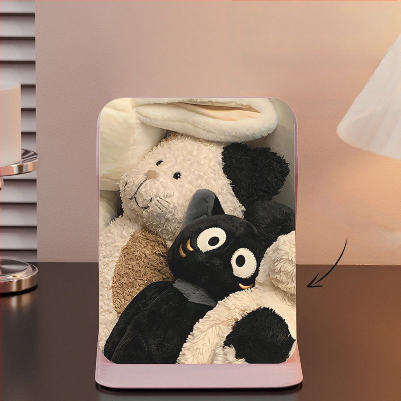 Сгъваемо козметично огледало с PU/PS/PVC рамка и алуминиево огледало – настолно козметично огледало, печат на лого и персонализация