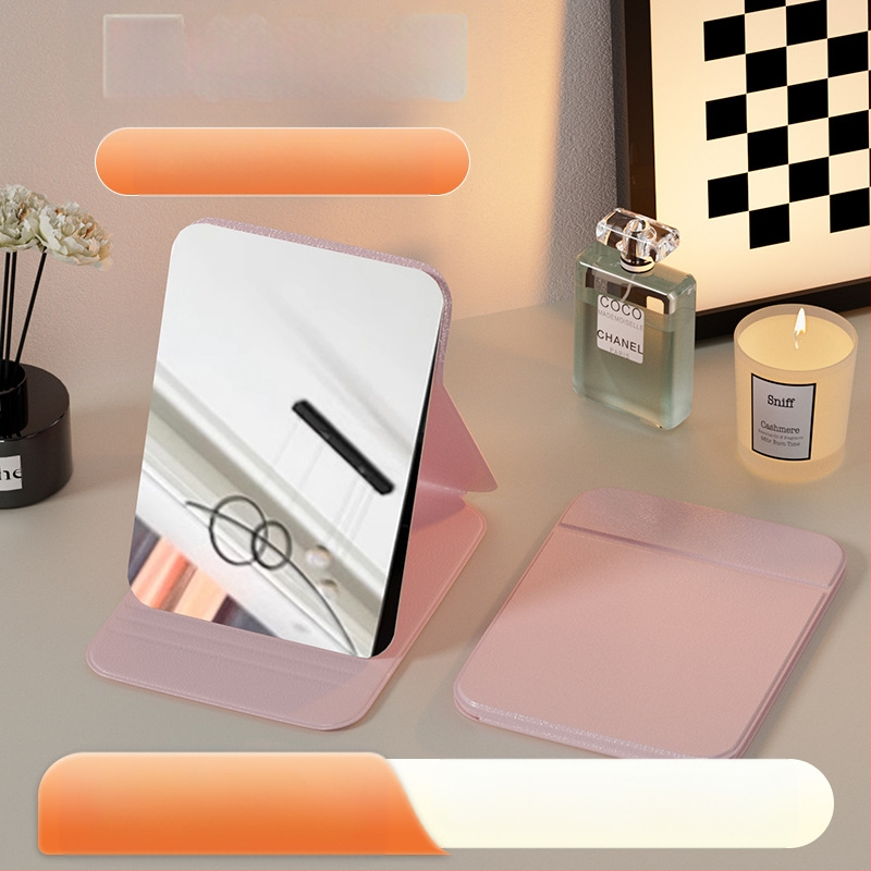 Сгъваемо козметично огледало с PU/PS/PVC рамка и алуминиево огледало – настолно козметично огледало, печат на лого и персонализация