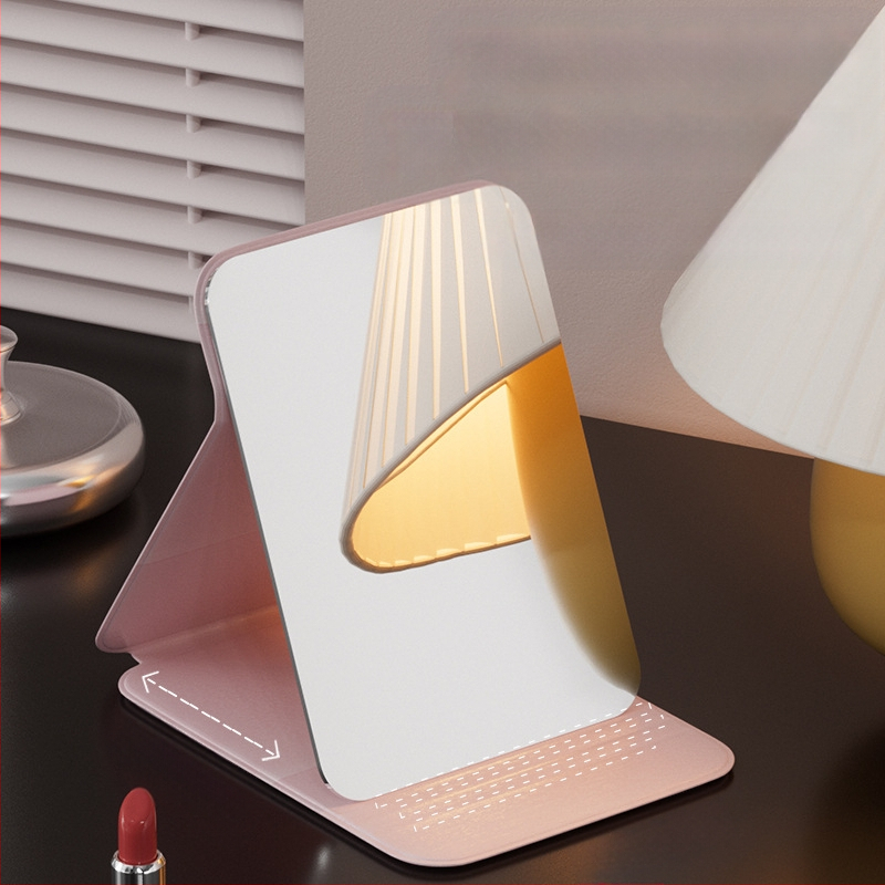 Сгъваемо козметично огледало с PU/PS/PVC рамка и алуминиево огледало – настолно козметично огледало, печат на лого и персонализация