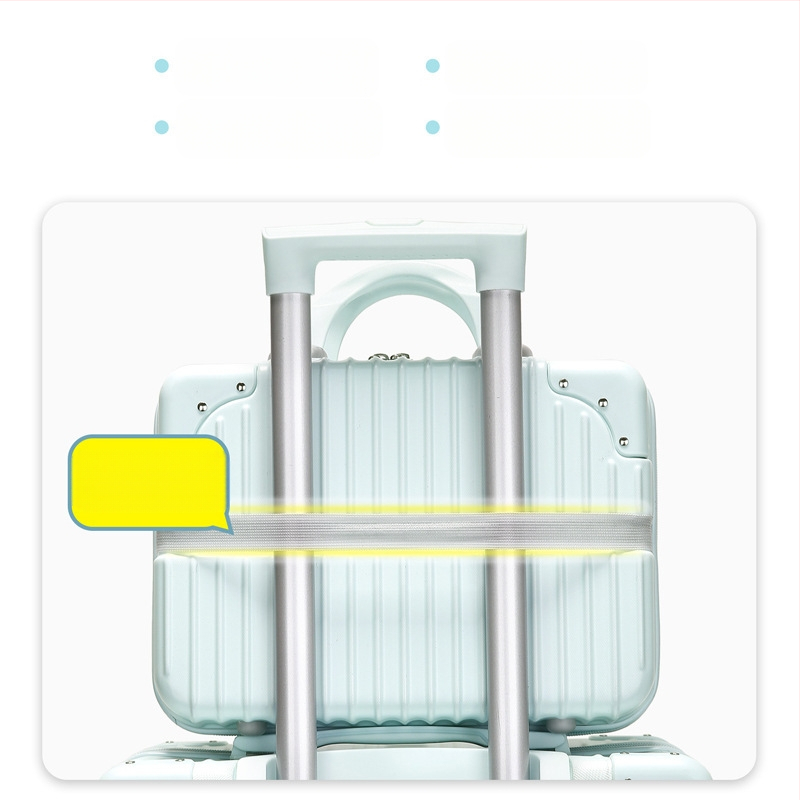 Куфар за пътуване с козметична чанта, ABS материал; отваряне с цип; универсални колела; водоустойчив и ултралек; обикновен комбиниран замък