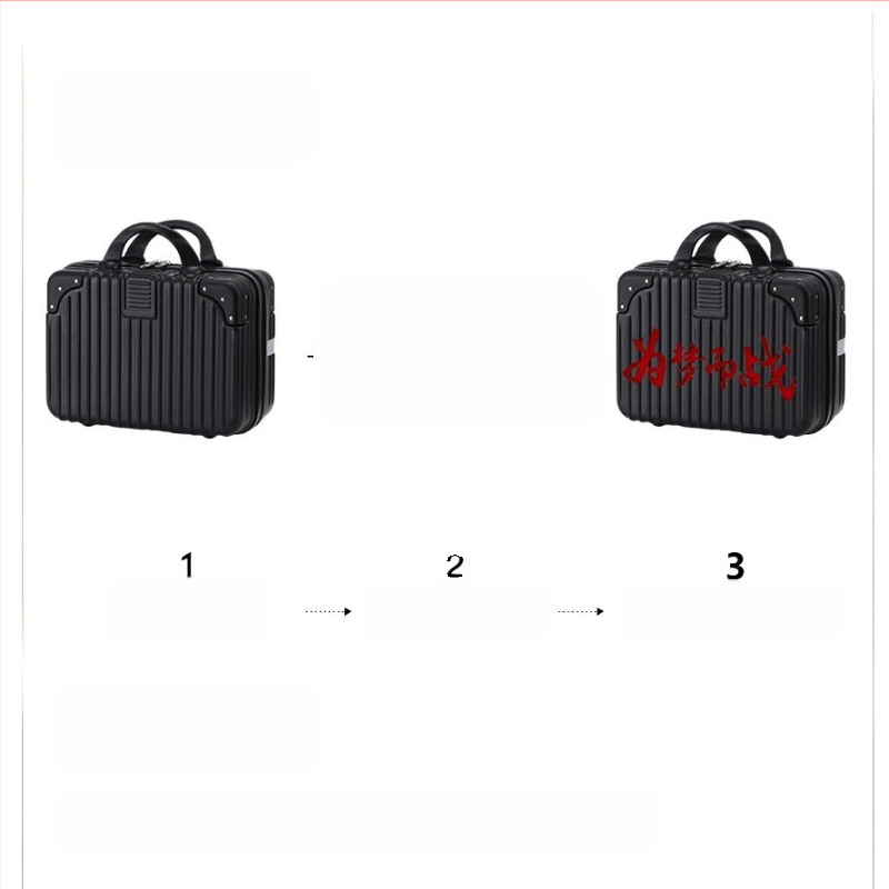 Куфар за пътуване с козметична чанта, ABS материал; отваряне с цип; универсални колела; водоустойчив и ултралек; обикновен комбиниран замък