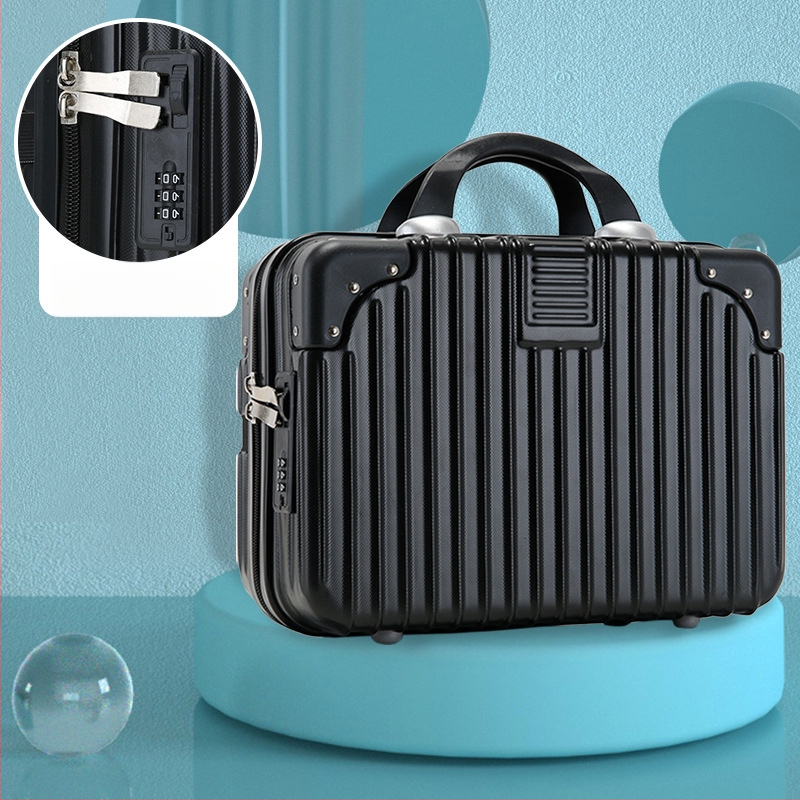 Куфар за пътуване с козметична чанта, ABS материал; отваряне с цип; универсални колела; водоустойчив и ултралек; обикновен комбиниран замък