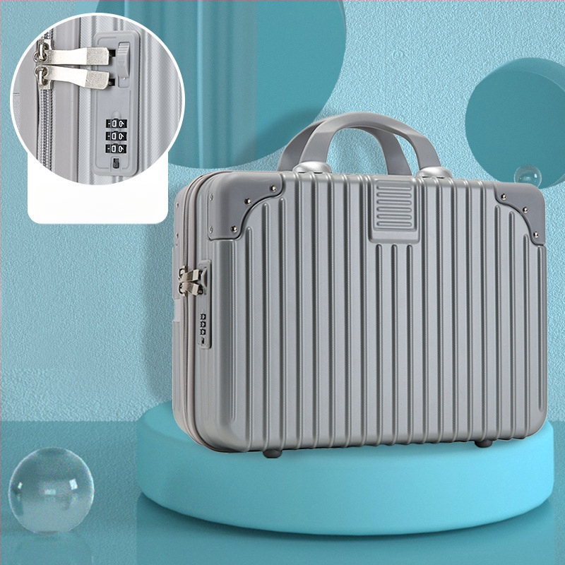 Куфар за пътуване с козметична чанта, ABS материал; отваряне с цип; универсални колела; водоустойчив и ултралек; обикновен комбиниран замък