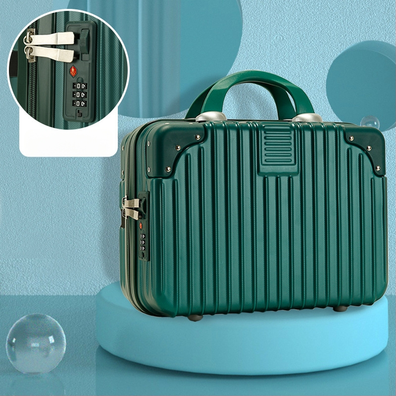 Куфар за пътуване с козметична чанта, ABS материал; отваряне с цип; универсални колела; водоустойчив и ултралек; обикновен комбиниран замък