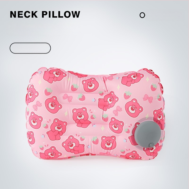 Utazási felfújható párna – Square modell, FlyingBear, 10 cm vastagság, környezetbarát PVC, súly 100 g