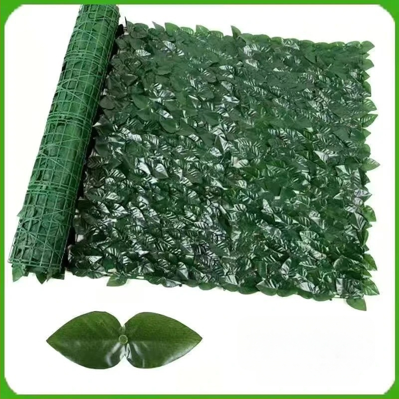 Mű falevél panel a falak és a mennyezet dekorálásához; ideális esküvők, kültéri terek és fotórekvizítumok számára — anyagok: műanyag, selyemvirágok, poliészter szövet; technikák: reliefes nyomás és szitanyomás.