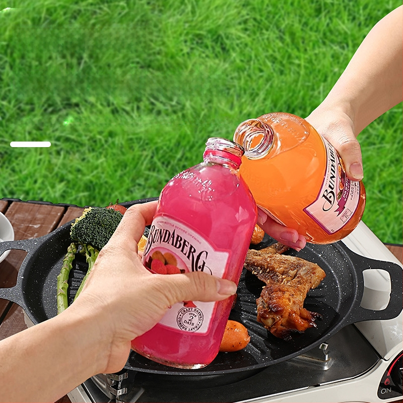 Okrugli grill tigan za kampiranje – prijenosni, bezdimni, s protivljeplivim premazom, lako se čisti