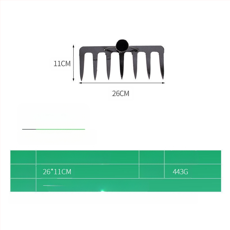 Greblă din oțel cu zece dinți — unealtă multifuncțională pentru afânarea solului