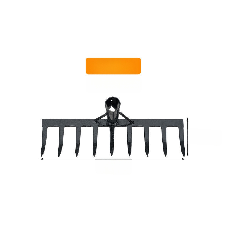 Greblă din oțel cu zece dinți — unealtă multifuncțională pentru afânarea solului