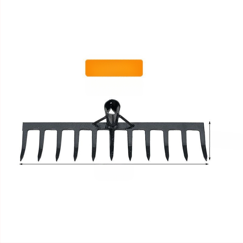 Greblă din oțel cu zece dinți — unealtă multifuncțională pentru afânarea solului