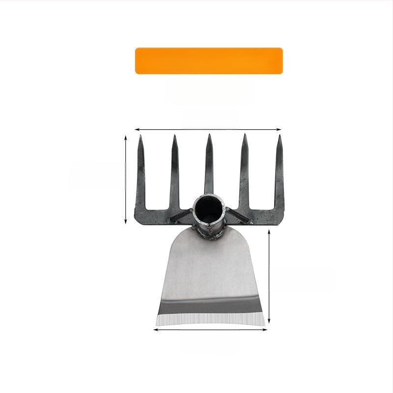 Greblă din oțel cu zece dinți — unealtă multifuncțională pentru afânarea solului