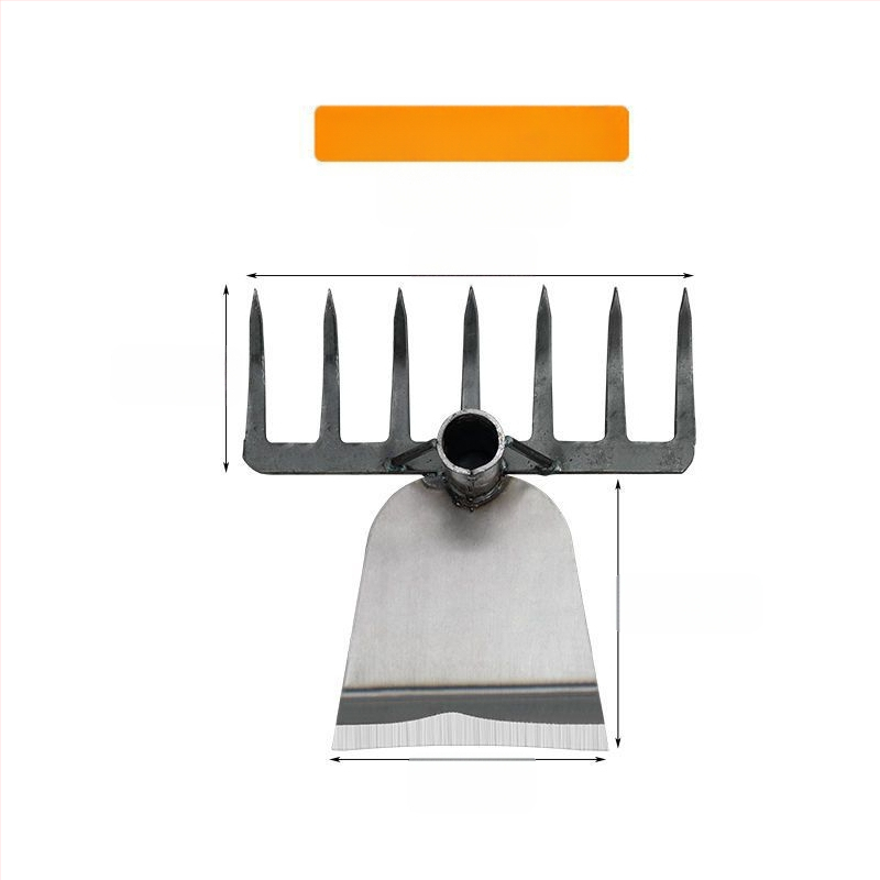 Greblă din oțel cu zece dinți — unealtă multifuncțională pentru afânarea solului