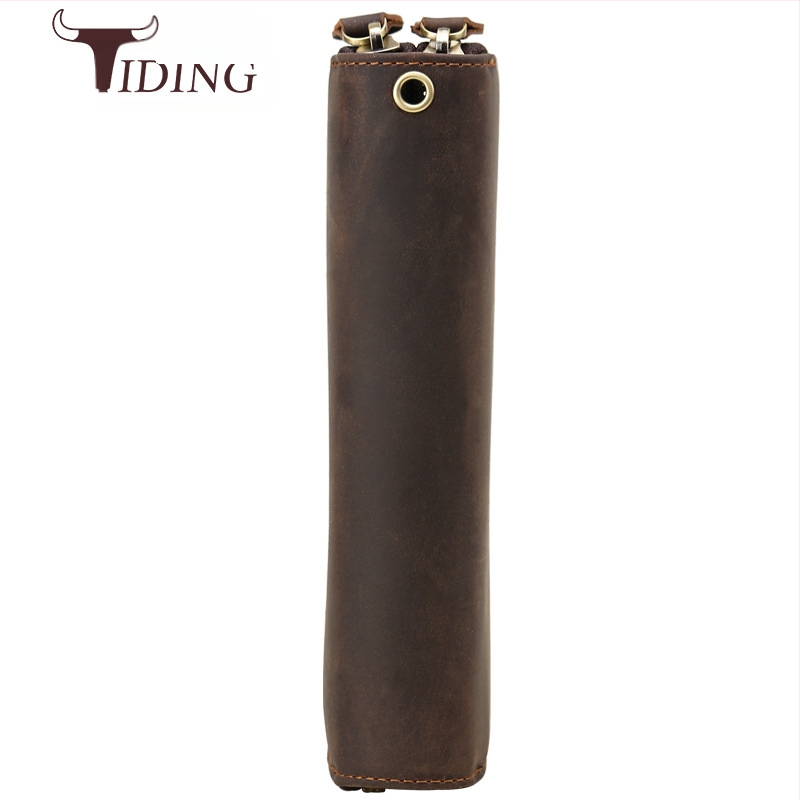 Portofel lung din piele naturală, cu fermoar dublu, model 4009, căptuțe nylon, brand Tiding