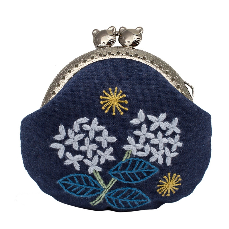 Set križnog šava: pastoralni stil, motivi cvijeće/trava/lišće na pamuk-lanom platnu