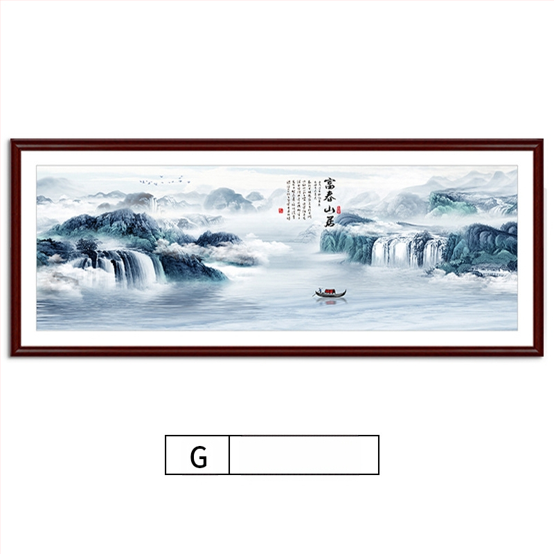 Maastikuline seinaamaal elutoa jaoks, massiivses puidus raam, mattpaberipõhi, kaheosaline komplekt, riputamiseks või raamimiseks, uus Hiina stiil