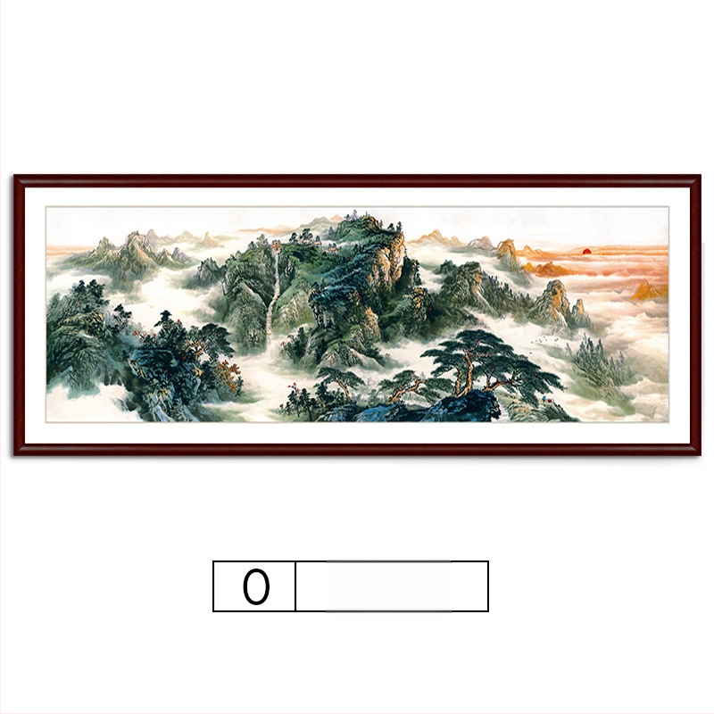 Maastikuline seinaamaal elutoa jaoks, massiivses puidus raam, mattpaberipõhi, kaheosaline komplekt, riputamiseks või raamimiseks, uus Hiina stiil