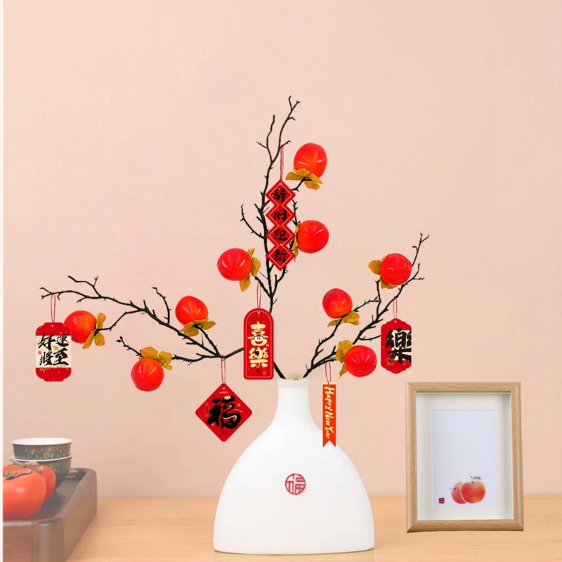 Vas ceramic cu fructe artificiale pentru decorul livingului — cadou pentru casa nouă