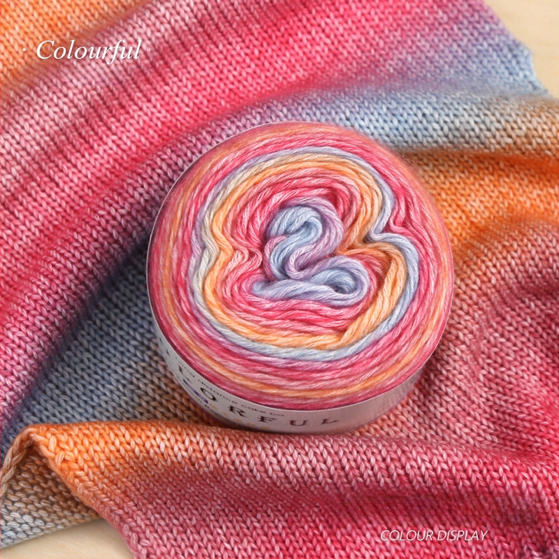 Градиентно боядисана вълнена топка за ръчно плетене – Spray-spun, средна дебелина