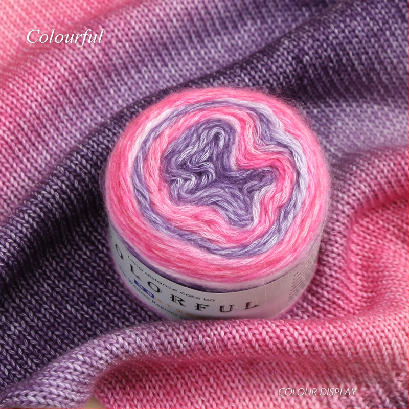 Градиентно боядисана вълнена топка за ръчно плетене – Spray-spun, средна дебелина